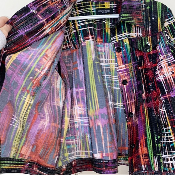 Women’s Perceptions multicolored sequined jacket - Picture 5 of 10